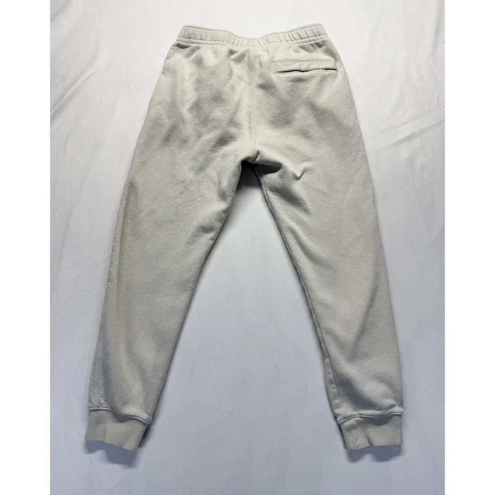 Nike Jogger‎ Sweatpants Mens Medium Beige fleece Athletic drawstring back pocket